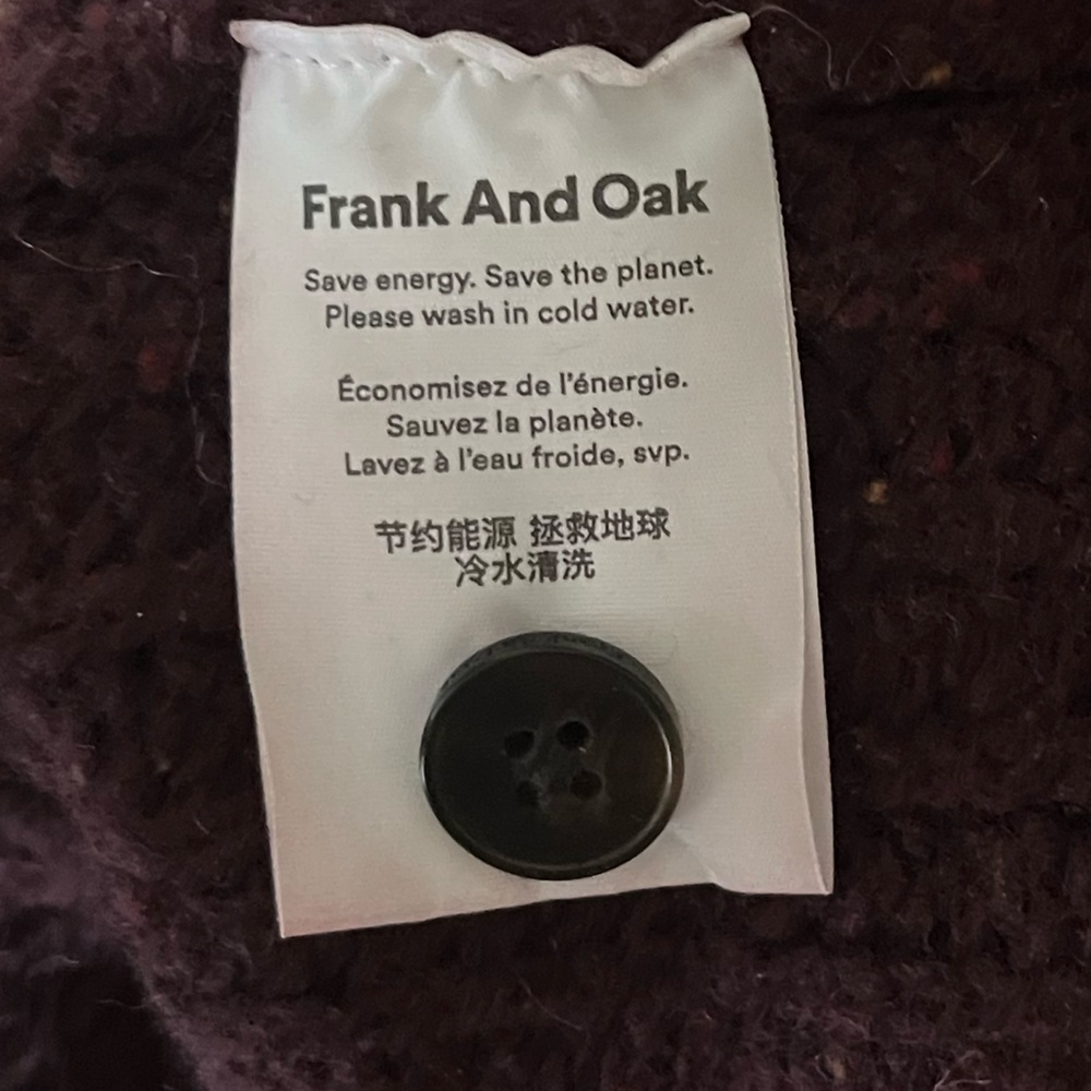 🇨🇦 Frank And Oak lambswool blend cardigan academia knit quiet luxury sweater - Picture 5 of 8